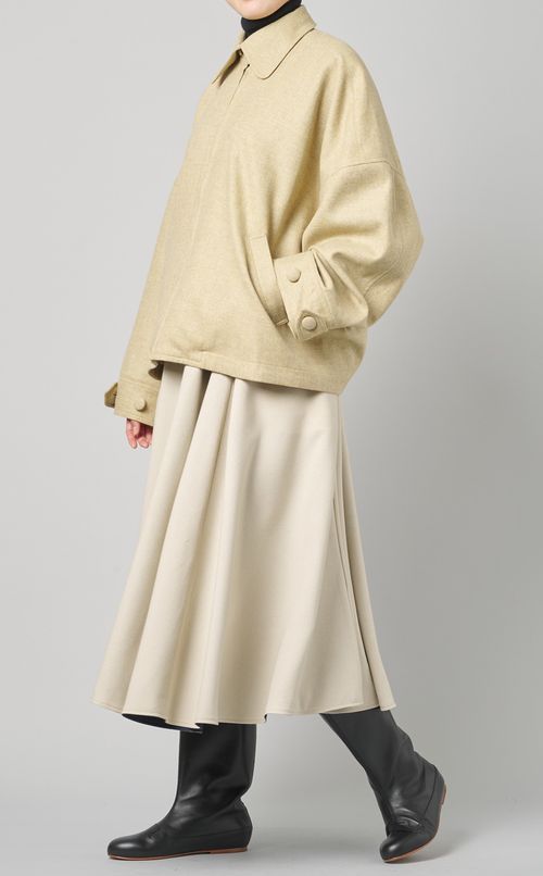 ウール混ジップアップブルゾン