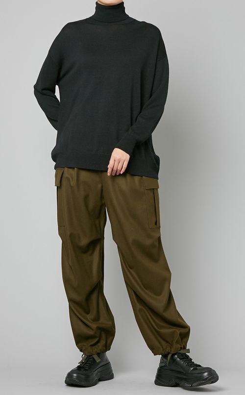 ウール混カーゴパンツ