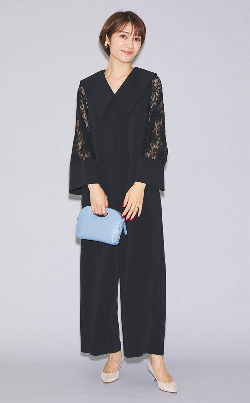 2wayレーススリーブオールインワン