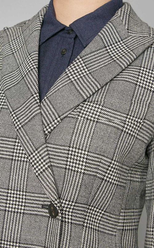 チェックテーラードダブルジャケット