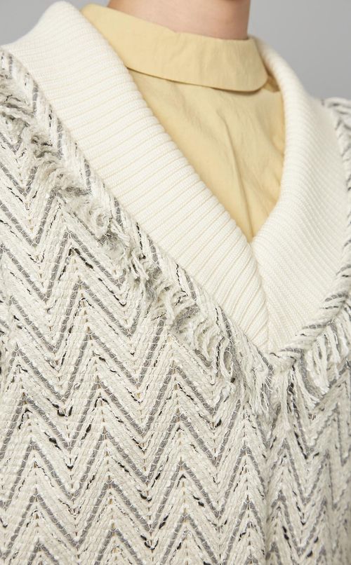 ネックフリンジニットベスト