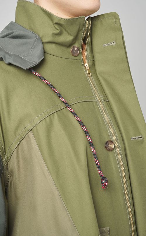 コットンミリタリー配色コート