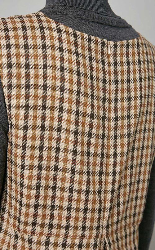 ウール混チェックジャンプスーツ