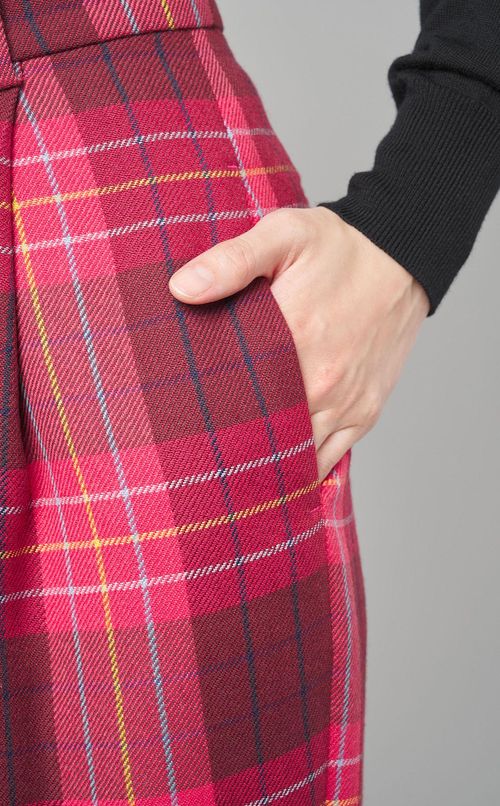 ウール混チェックパンツ