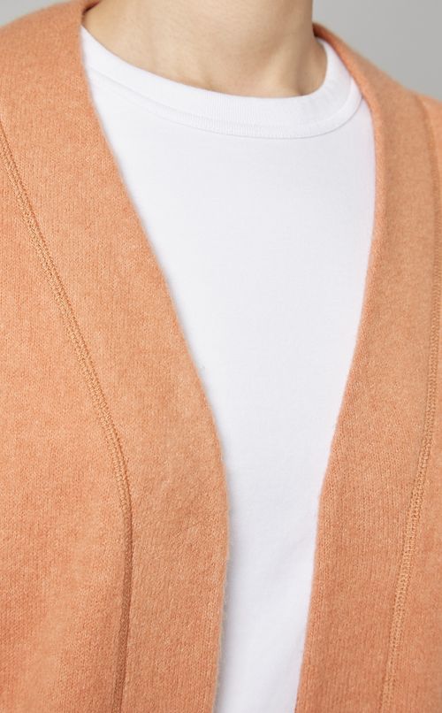 ウール混ロングニットカーディガン