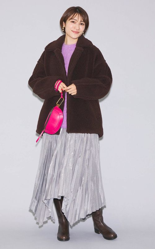 アルパカシャギーニット