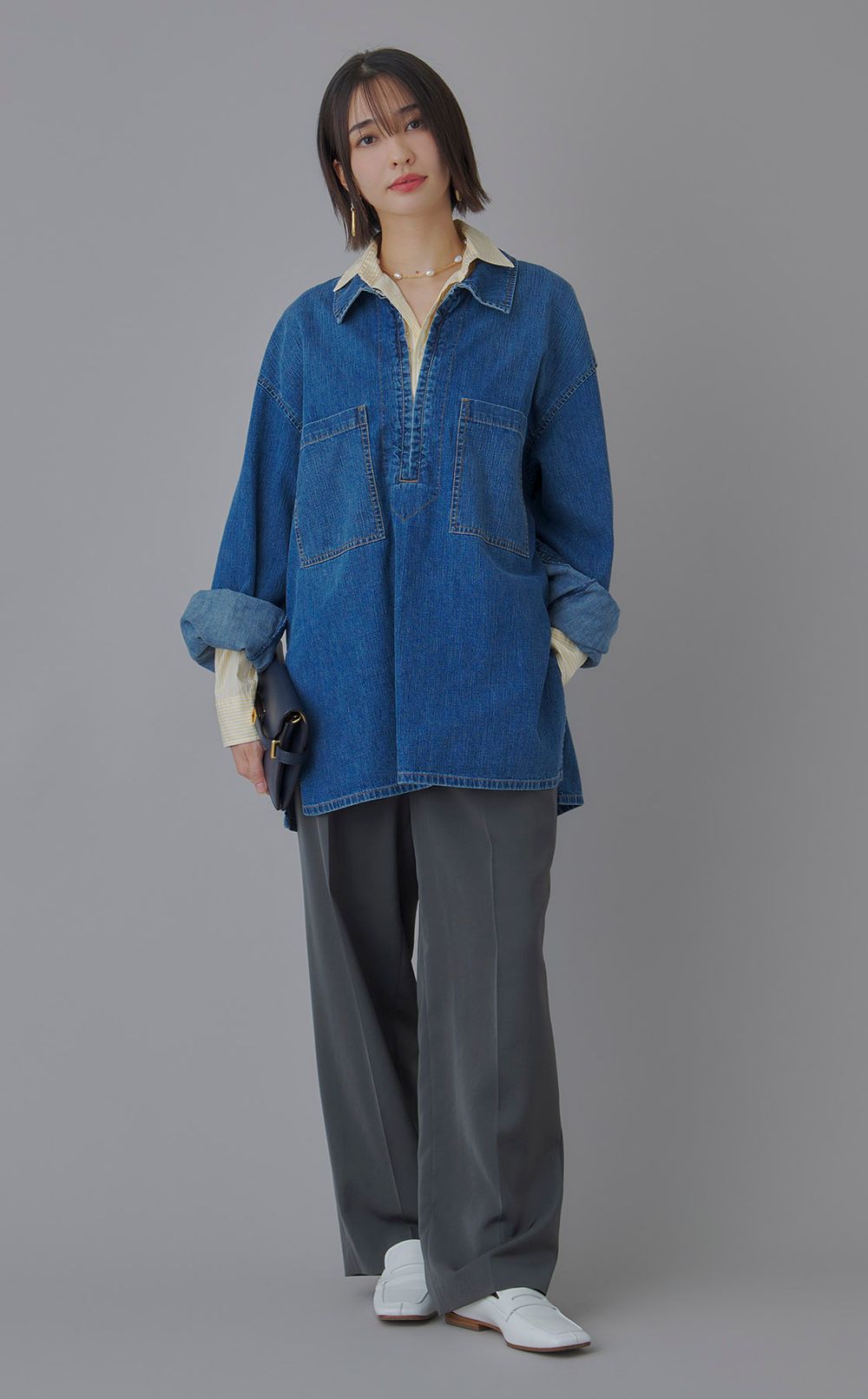 ダブルサテンワイドパンツ