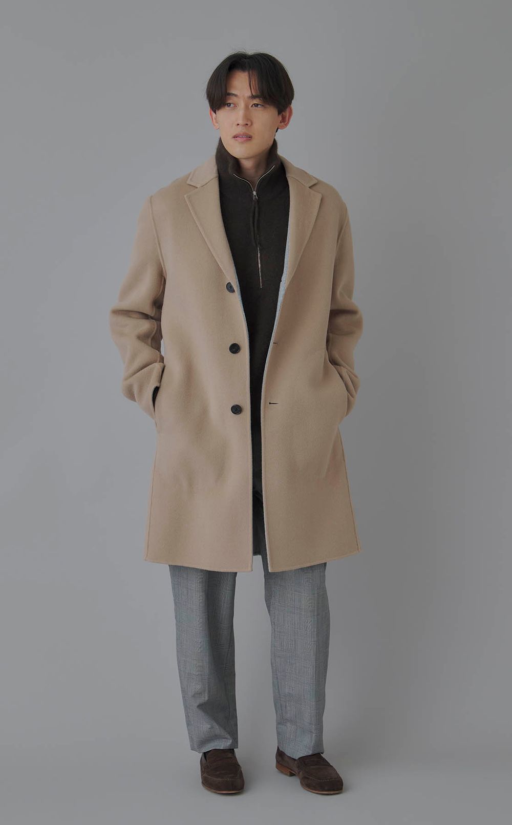 ダブルフェイスステンカラーコート