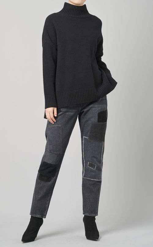 パッチワークデニムパンツ