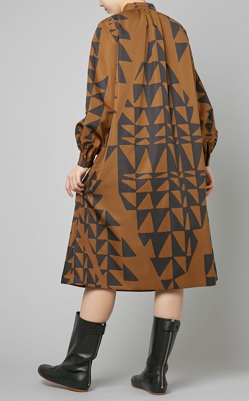 幾何プリントボウタイワンピース