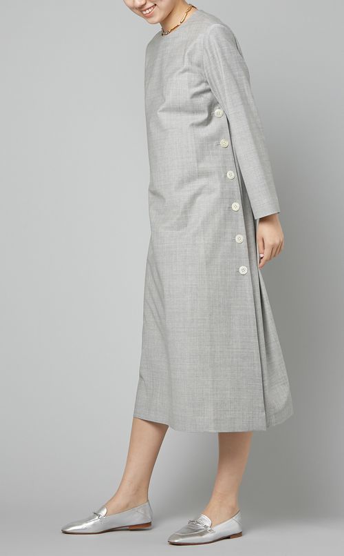 ウールサイドボタンワンピース