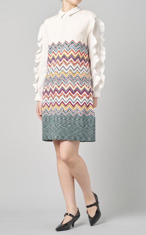 ジグザグニットワンピース