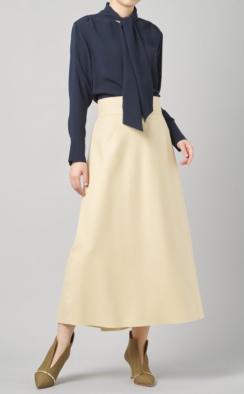 フロントギャザーボウタイブラウス