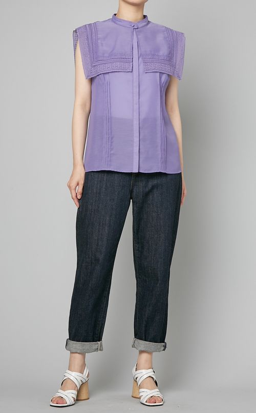 スクエアカラー2wayブラウス