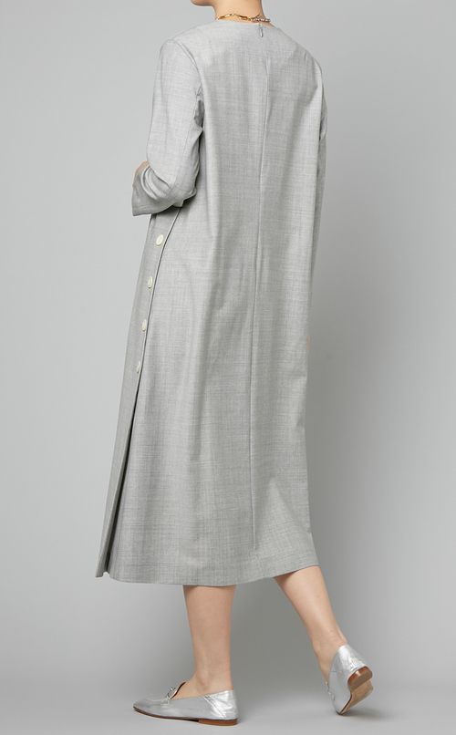 ウールサイドボタンワンピース