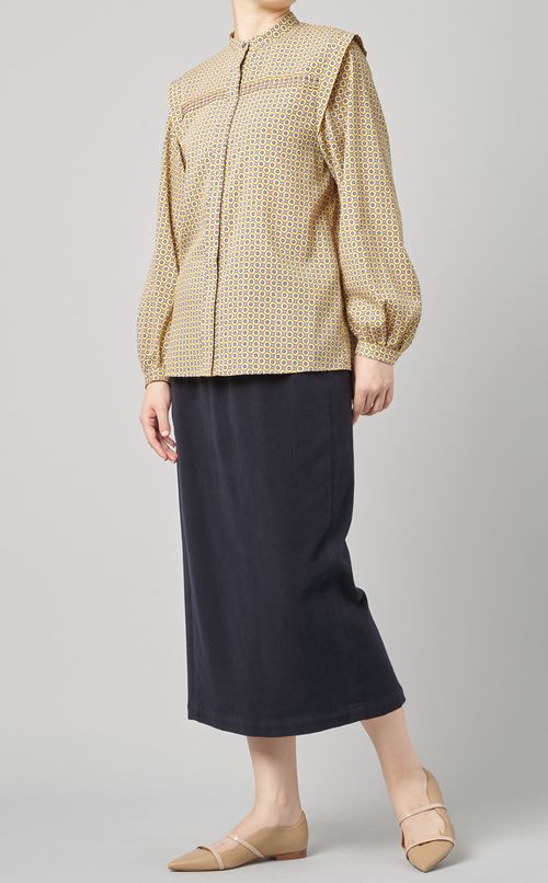 コモンフラワーピンタックブラウス