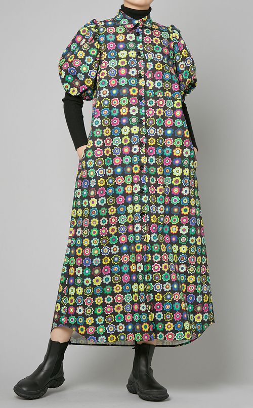 マルチフラワープリントワンピース