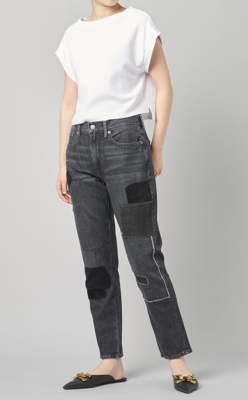 パッチワークデニムパンツ