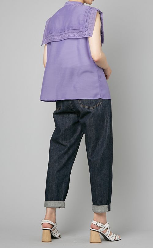 スクエアカラー2wayブラウス