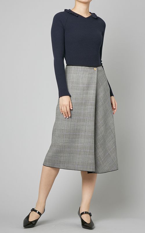 ウールシルクフレアスカート