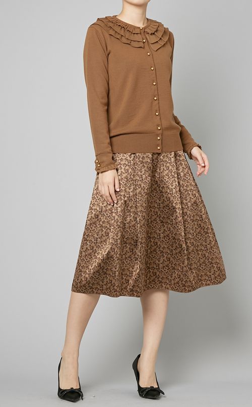 レオパードタフタタックスカート