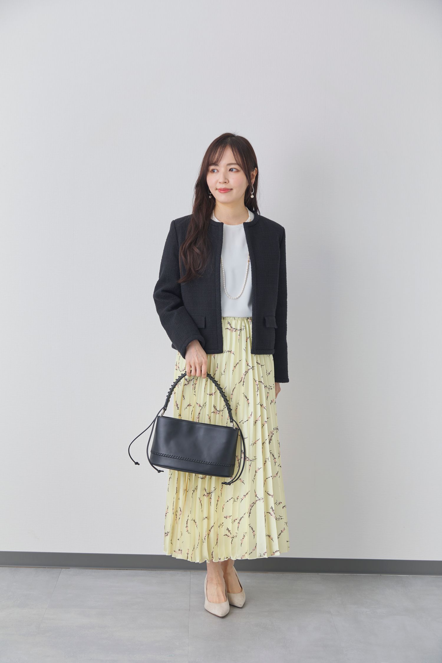 【秋冬】フォーマルな同窓会のスカートコーデ