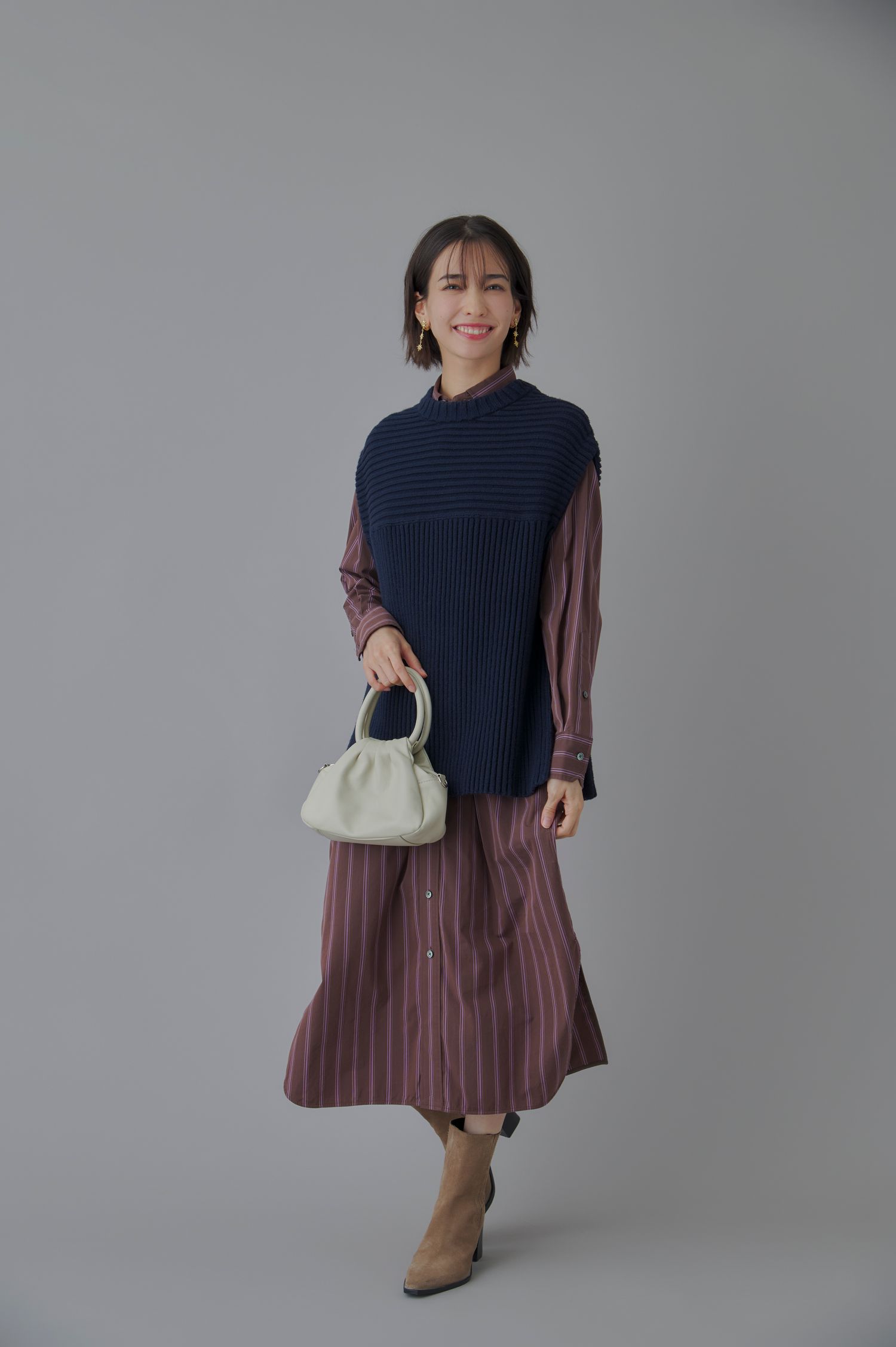 【秋冬】カジュアルな同窓会のワンピースコーデ
