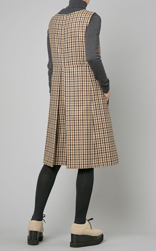 ウール混チェックジャンプスーツ