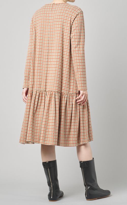 チェック柄ジャージーワンピース