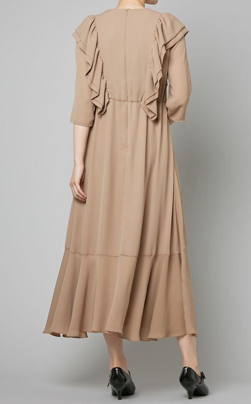 ペプラムヘムシフォンワンピース