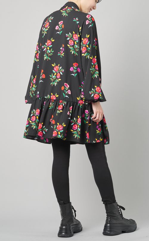 フラワープリントロングブラウス