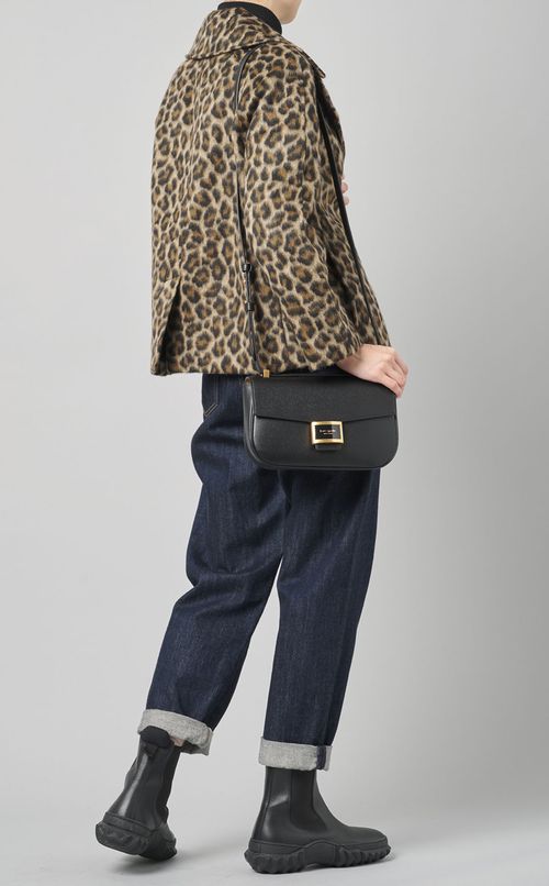 ヒョウ柄テーラードショートコート