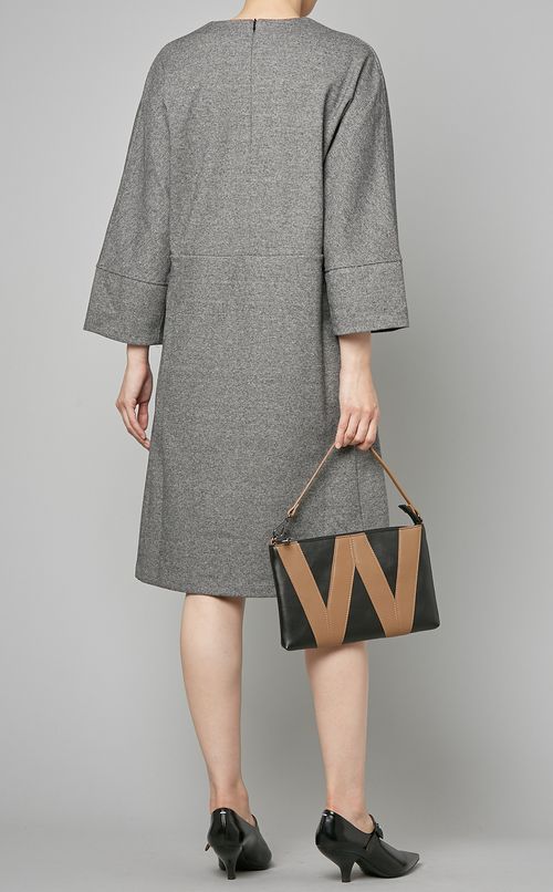 キーネックジャージーワンピース