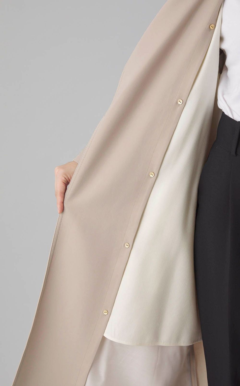 ウールギャバジンガウンコート