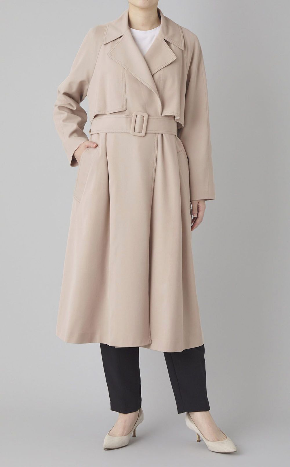 ウールギャバジンガウンコート