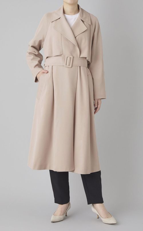 ウールギャバジンガウンコート