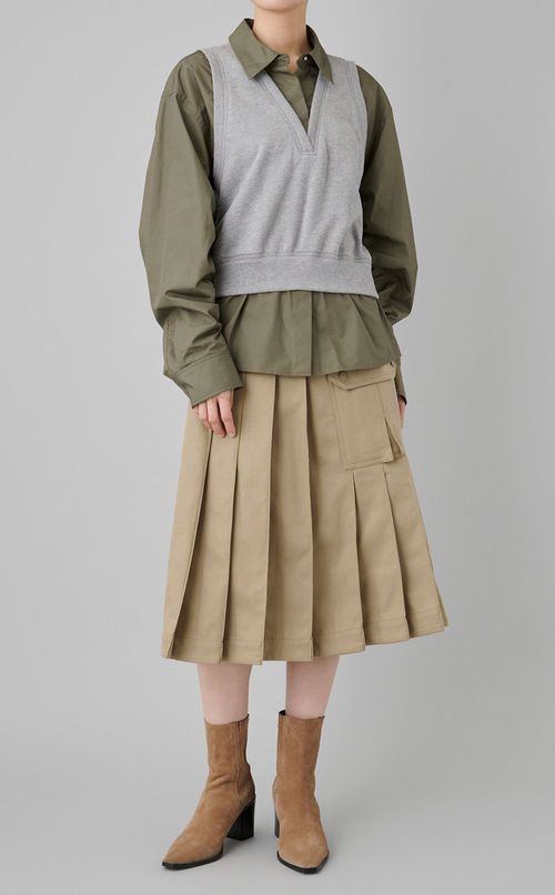 ダブルサイドジッププリーツスカート