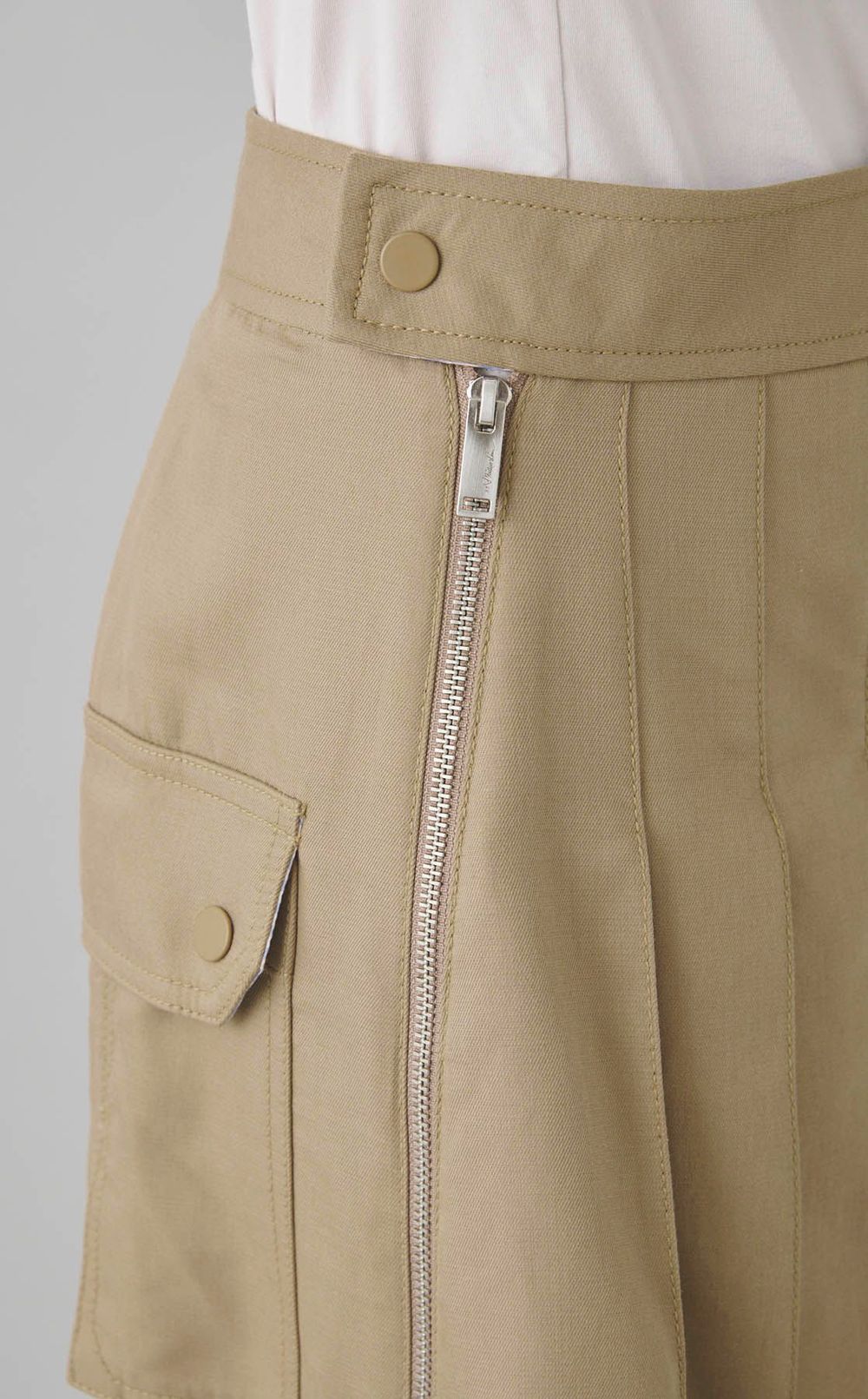 ダブルサイドジッププリーツスカート