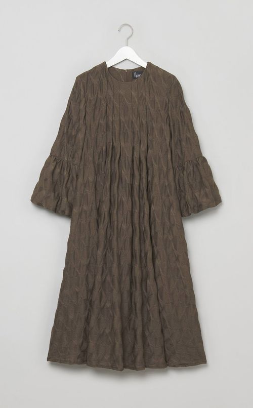 ジャガードバルーンスリーブドレス