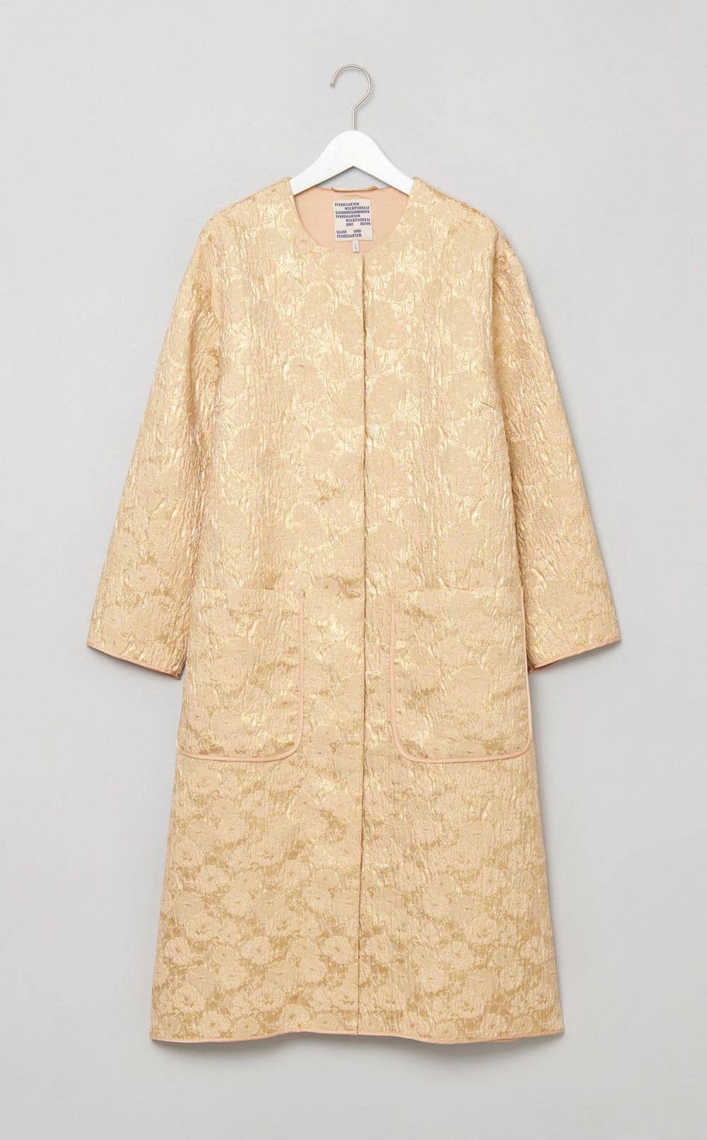 フラワージャガードノーカラーコート