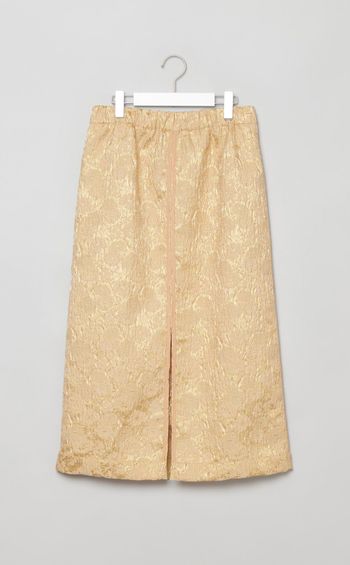 フラワージャガードスリットミディスカート