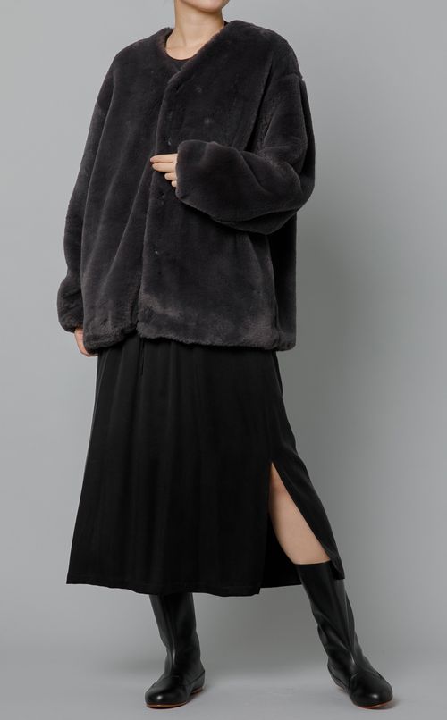 ドレープネックロングワンピース