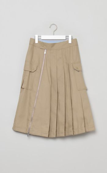 ダブルサイドジッププリーツスカート