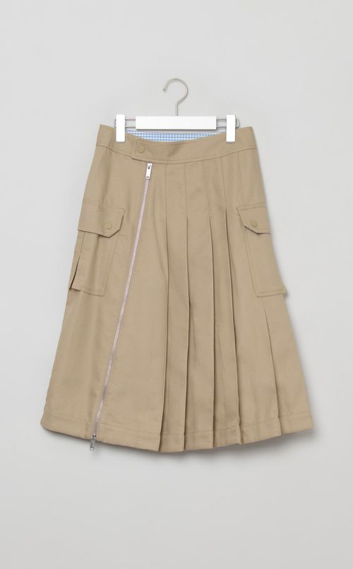 ダブルサイドジッププリーツスカート