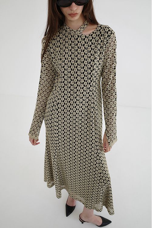 CLANE｜3D フラワーレースワンピース