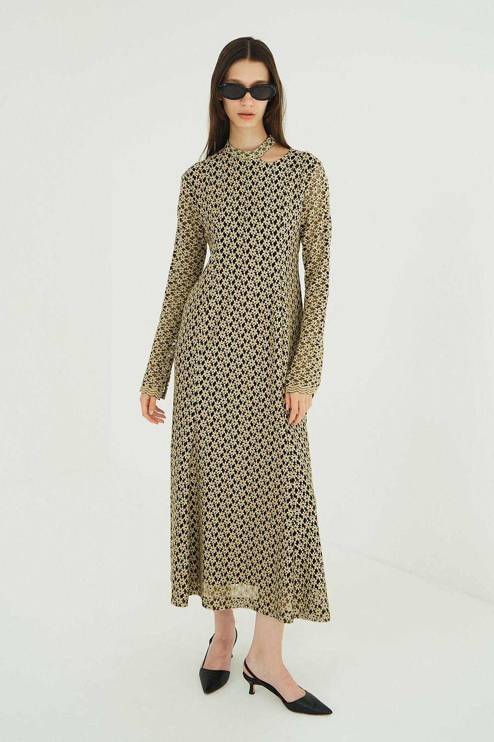 3D フラワーレースワンピース