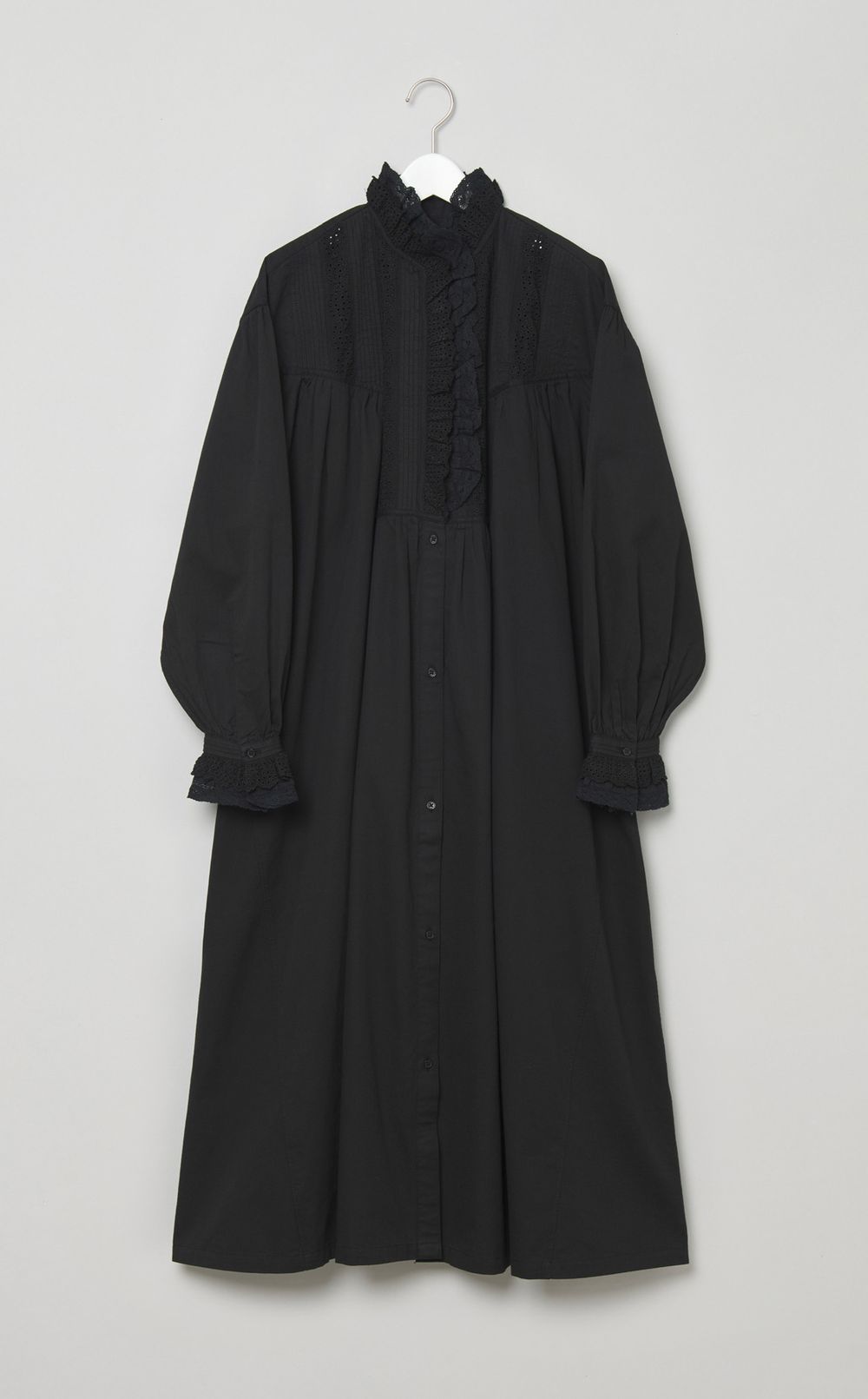 フリルスタンドカラーレースワンピース