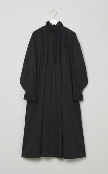 フリルスタンドカラーレースワンピース