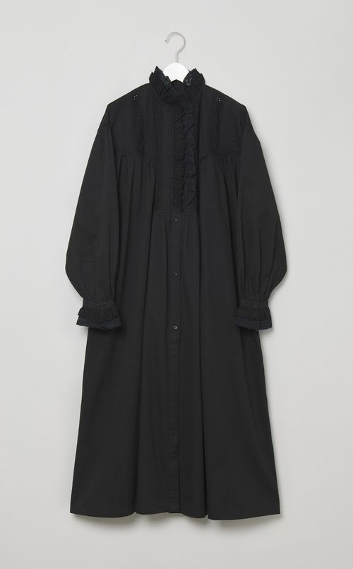 フリルスタンドカラーレースワンピース