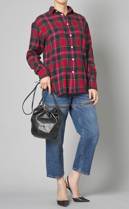 ラウンドジップウォッシュドデニムパンツ